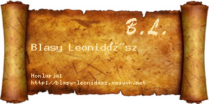 Blasy Leonidász névjegykártya